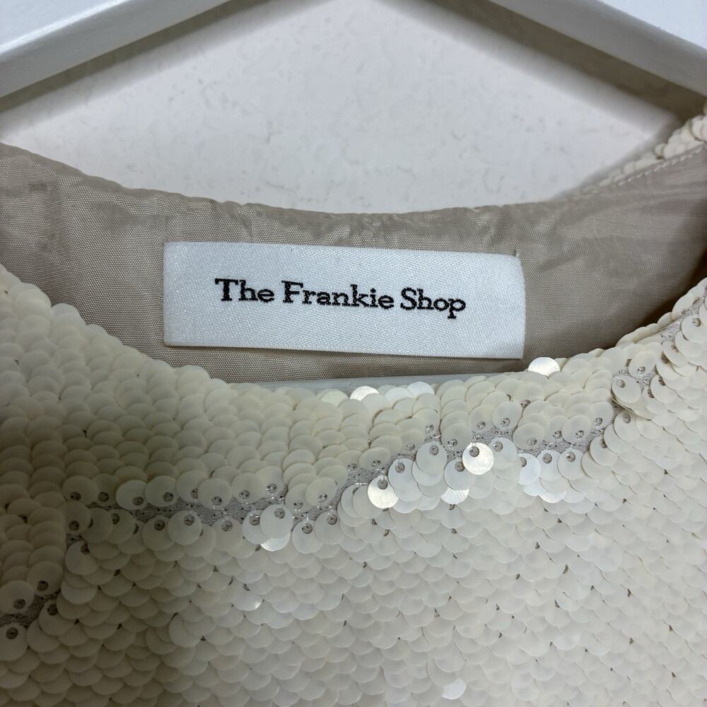 The Frankie Shop Riley Neutral Sequin Ivory Dress S - Picture 10 of 11